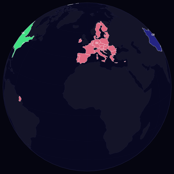 Geopolitical globe